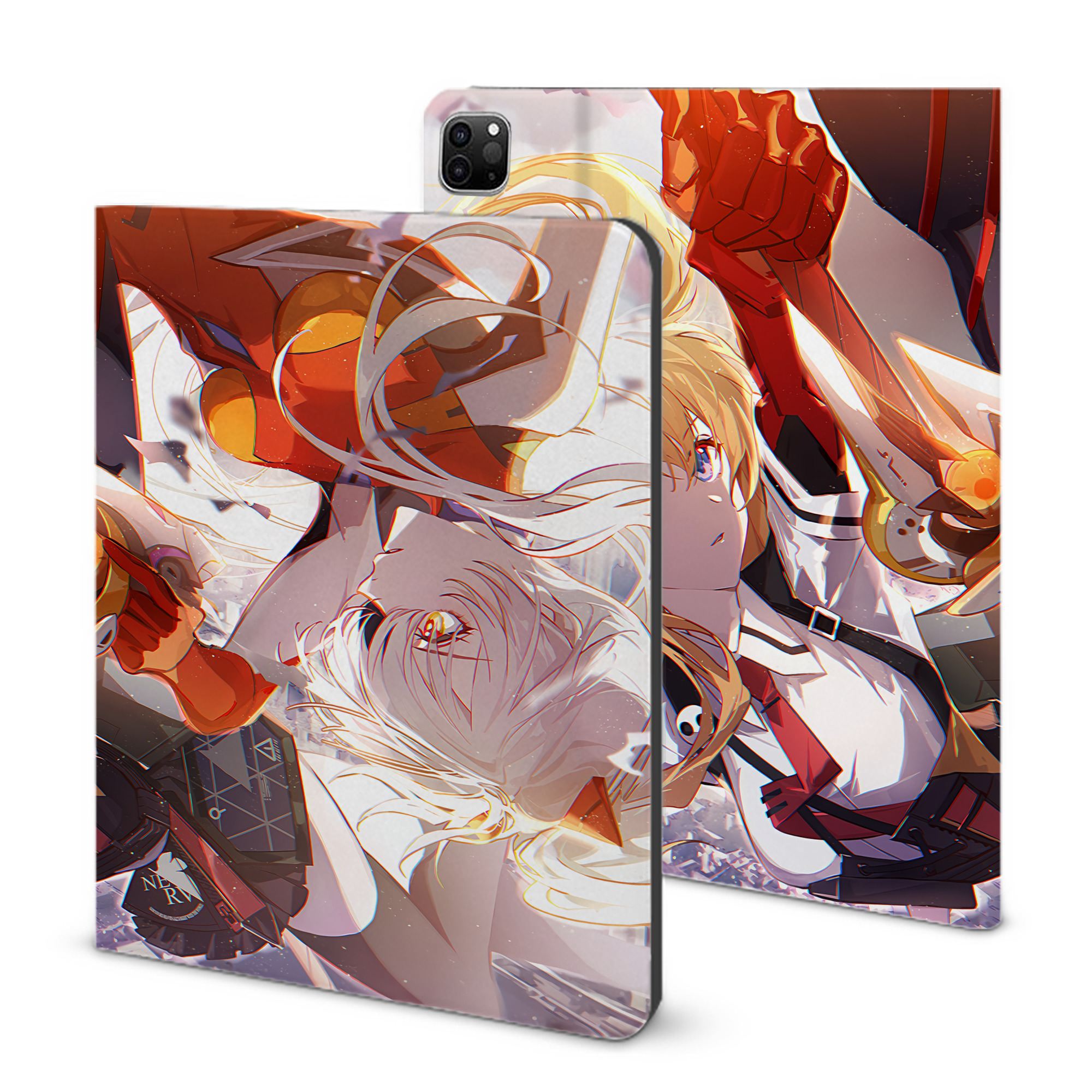 （画像用） EVA 新世紀エヴァンゲリオン IPad ケース ブック型 PUレザー TPU 耐衝撃 軽量 薄型 ペン収納なし 全面保護 IPad 各モデル対応